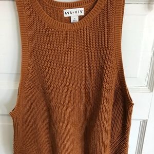 Ava and Viv Rust Orange Sweater Tank